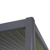 Pergola électrique bioclimatique autoportante EVORA Graphite 4 x 3 m - Structure et lames doubles en aluminium Graphite