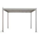 Pergola électrique bioclimatique autoportante EVORA Argile 4 x 3 m - Structure et lames doubles en aluminium Argile