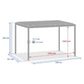 Pergola électrique bioclimatique autoportante EVORA Argile 4 x 3 m - Structure et lames doubles en aluminium Argile