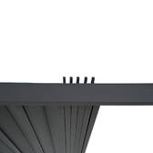 Pergola bioclimatique rétractable EVORA Gris 4 x 3 m - Structure et lames doubles en aluminium Graphite