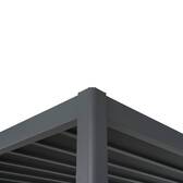 Pergola bioclimatique rétractable EVORA Gris 4 x 3 m - Structure et lames doubles en aluminium Graphite