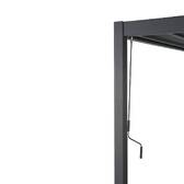 Pergola bioclimatique rétractable EVORA Gris 4 x 3 m - Structure et lames doubles en aluminium Graphite