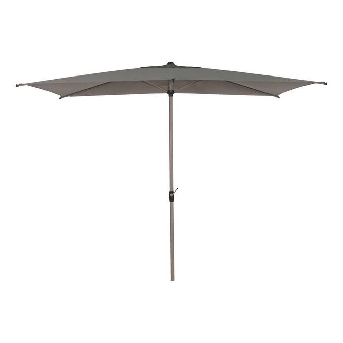 Parasol droit rectangulaire inclinable LOOMPA Café 3 x 2 m - Acier, Aluminium, Polyester Café