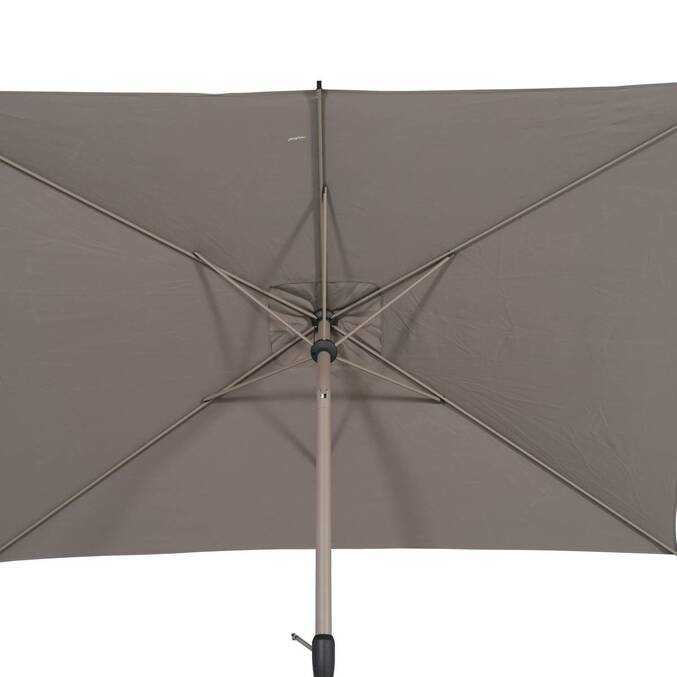 Parasol droit rectangulaire inclinable LOOMPA Café 3 x 2 m - Acier, Aluminium, Polyester Café