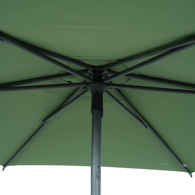 Parasol droit rond inclinable SOYA Vert olive / Graphite 2,7 m - Acier, Polyester Olive / Graphite