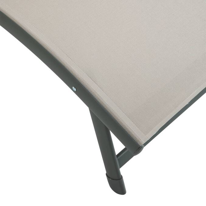 Transat SAMBA Lin / Vert laurier 4 positions - Aluminium traité époxy, Texaline3799