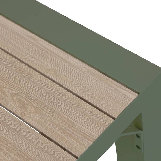 Table de jardin extensible rectangulaire ÉVASION Lin / Vert laurier 10 places - Aluminium traité époxy3799