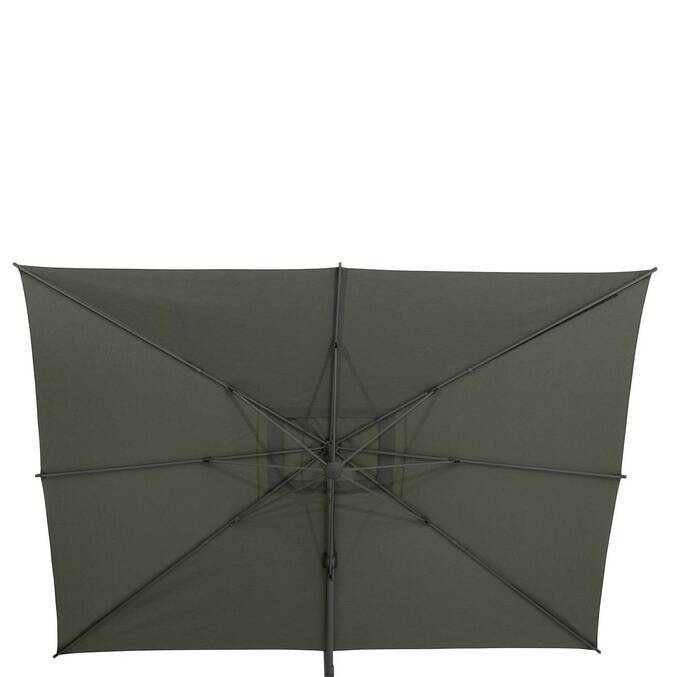 Parasol déporté rectangulaire inclinable MELHIA Vert laurier 4 x 3 m - Aluminium, Acier, Oléfine3795