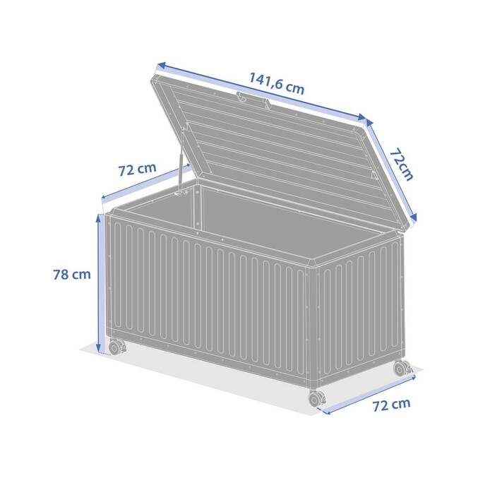 Coffre de rangement EDENIO Vert Laurier 670 L - Acier traité époxy, Aluminium traité époxy3795