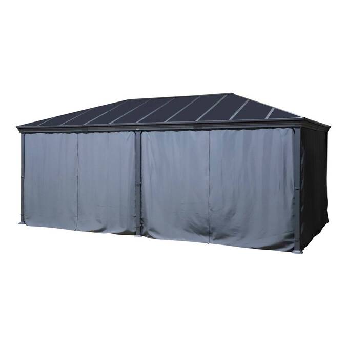 Rideaux pour pergola BELIZE Gris Ardoise Pour BELIZE 6 x 3 m - L. 600 x H. 360 cm - Polyester3888
