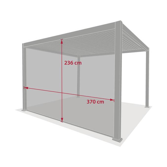 Store EVORA Argile Pour EVORA Côté 4 m - 3,7 m - Acier, Aluminium, Texaline3803