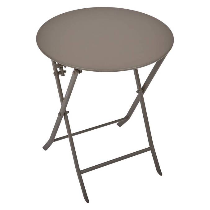 Table de jardin pliante ronde GREENSBORO Café 2 places - Acier traité époxy, Traitement anti-rouille renforcé3443