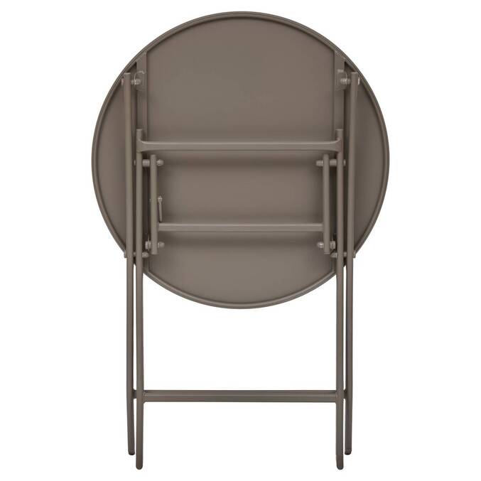 Table de jardin pliante ronde GREENSBORO Café 2 places - Acier traité époxy, Traitement anti-rouille renforcé3443