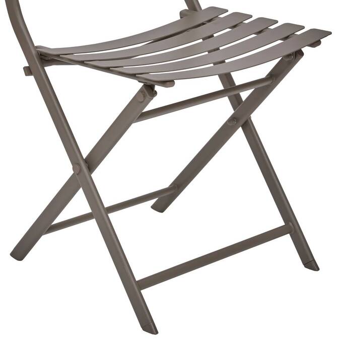 Chaise de jardin pliante GREENSBORO Café Acier traité époxy, Traitement anti-rouille renforcé3443