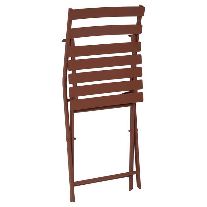 Chaise de jardin pliante GREENSBORO Acajou Acier traité époxy, Traitement anti-rouille renforcé3878