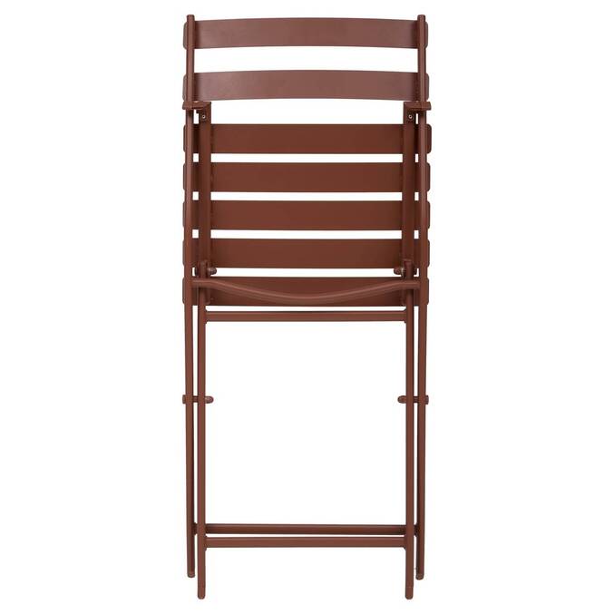 Chaise de jardin pliante GREENSBORO Acajou Acier traité époxy, Traitement anti-rouille renforcé3878