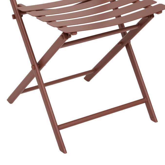 Chaise de jardin pliante GREENSBORO Acajou Acier traité époxy, Traitement anti-rouille renforcé3878