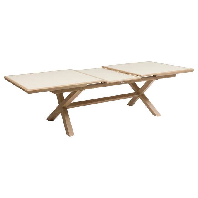Table de jardin extensible rectangulaire AXIOME Argile / Honey 10 places - Aluminium traité époxy3847