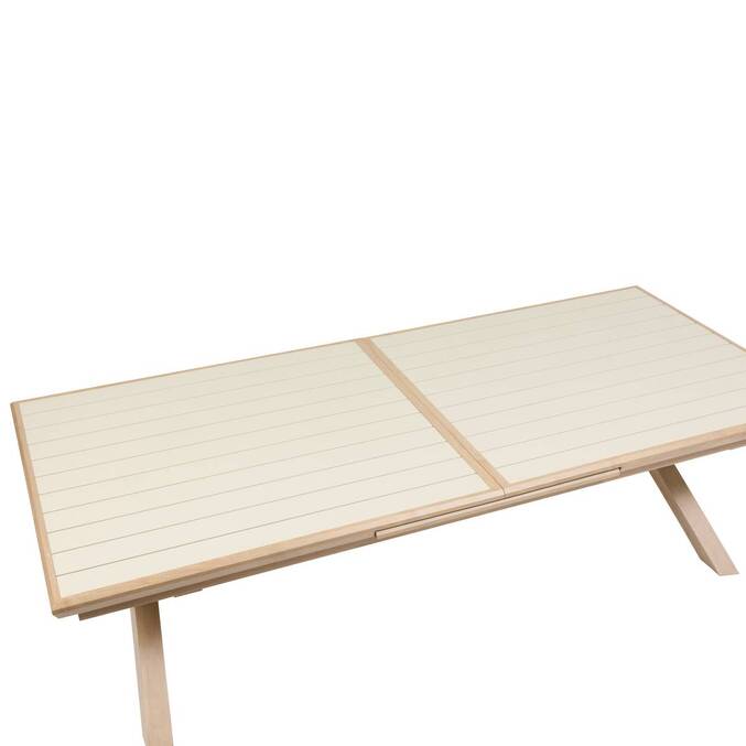 Table de jardin extensible rectangulaire AXIOME Argile / Honey 12 places - Aluminium traité époxy3847