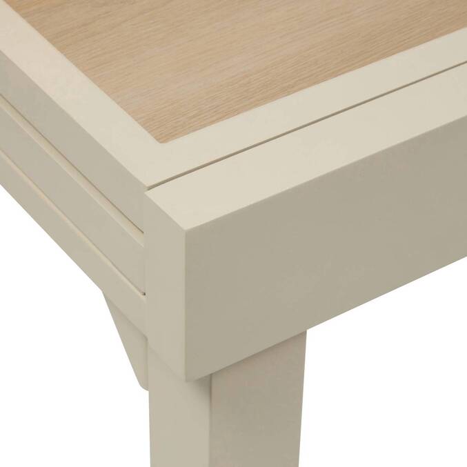Table de jardin extensible rectangulaire PIAZZA Epeautre / Argile 10 places - Aluminium traité époxy, Verre trempé3884