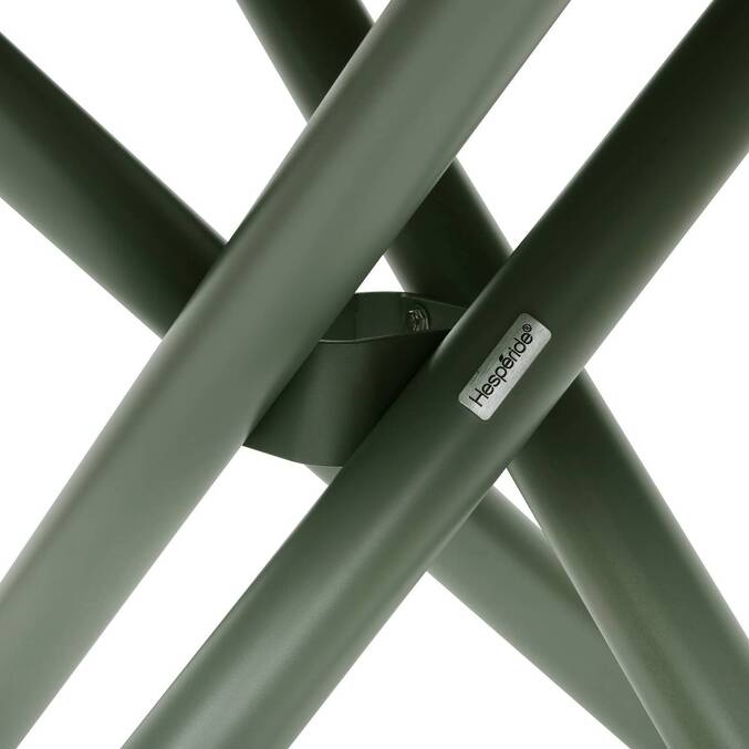 Table de jardin rond NEBULLIA Vert laurier 4 places - Aluminium traité époxy, Traitement anti-rouille renforcé3795