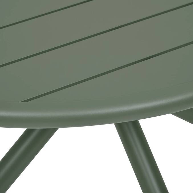 Table de jardin rond NEBULLIA Vert laurier 4 places - Aluminium traité époxy, Traitement anti-rouille renforcé3795