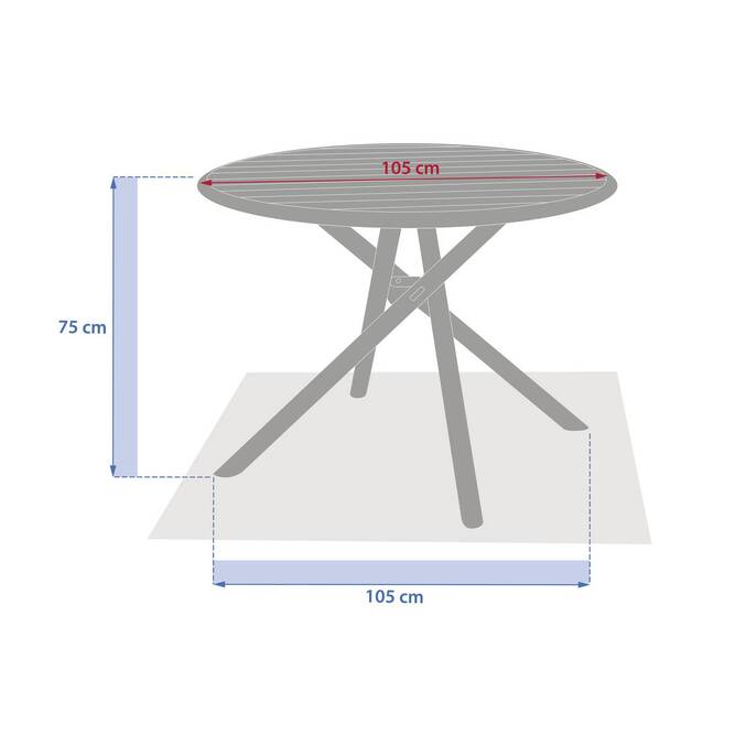 Table de jardin rond NEBULLIA Vert laurier 4 places - Aluminium traité époxy, Traitement anti-rouille renforcé3795