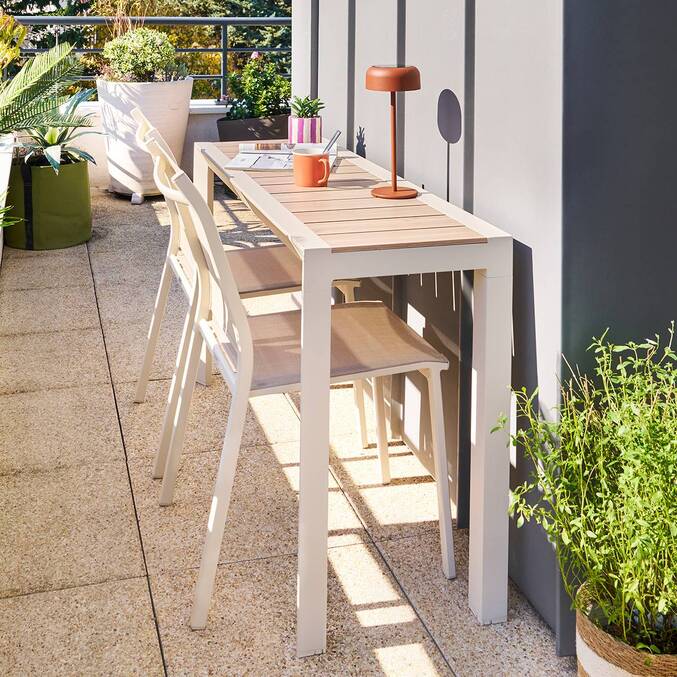 Table de jardin ÉVASION Beige Lin 2 places - Aluminium traité époxy3757