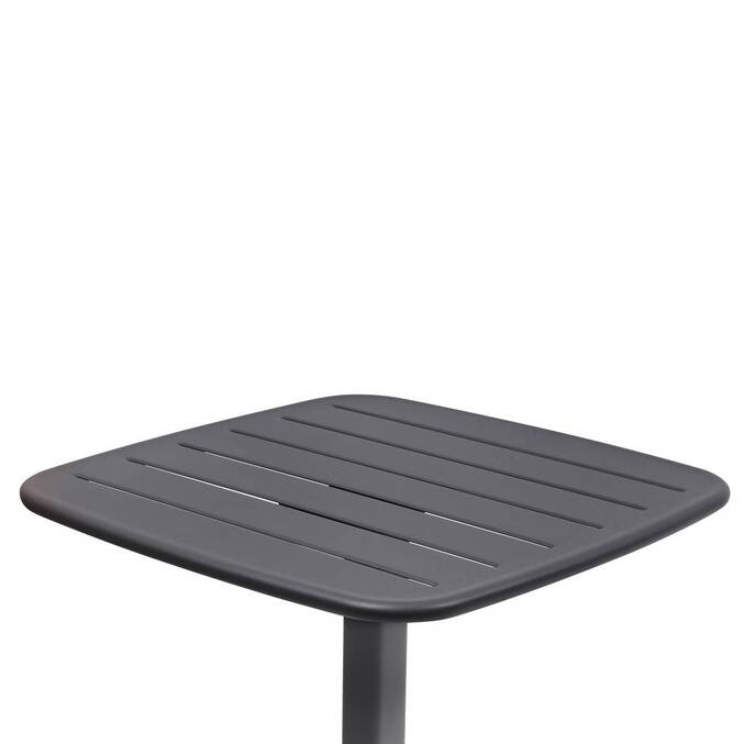 Table haute de jardin carré ALEGORIA Graphite 2 places - Acier traité époxy, Traitement anti-rouille renforcé Graphite
