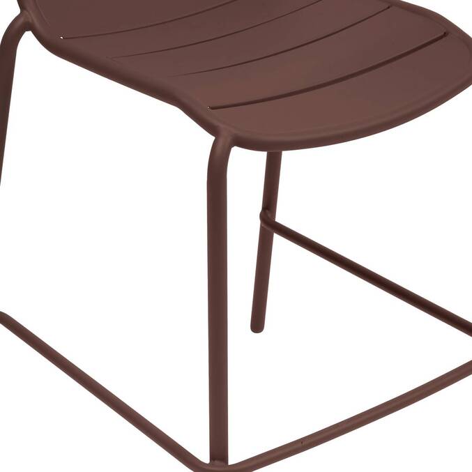 Chaise haute de jardin ALEGORIA Acajou Acier traité époxy, Traitement anti-rouille renforcé Acajou