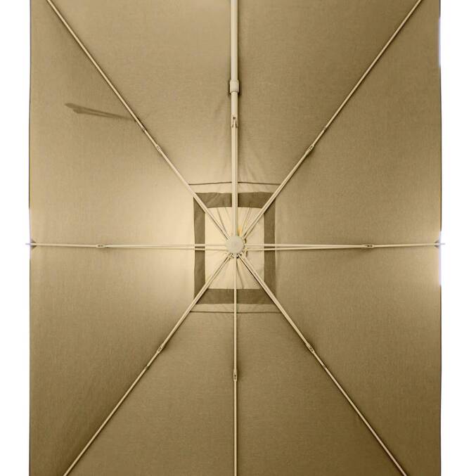 Parasol déporté rectangulaire inclinable MELHIA Argile 4 x 3 - Acier, Aluminium, Oléfine3704