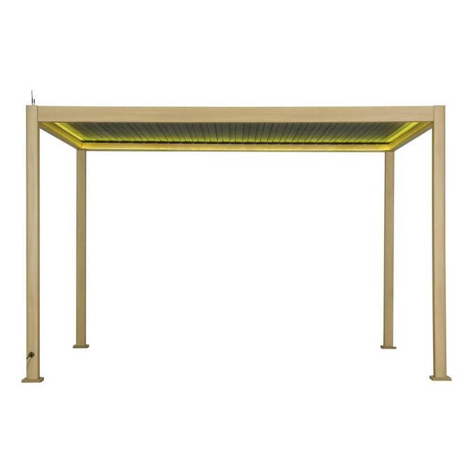 Pergola électrique bioclimatique EVORA Honey 4 x 3 m - Structure et lames doubles en aluminium3848