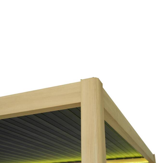 Pergola électrique bioclimatique EVORA Honey 4 x 3 m - Structure et lames doubles en aluminium3848