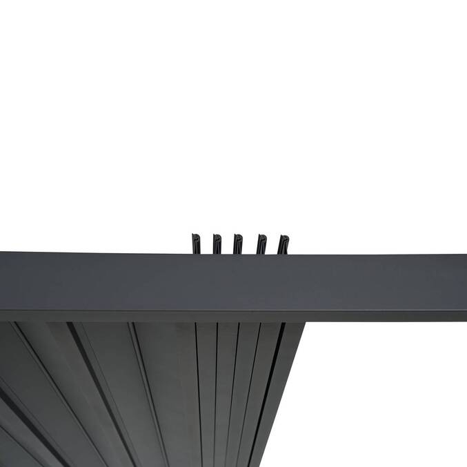 Pergola bioclimatique rétractable EVORA Gris 4 x 3 m - Structure et lames doubles en aluminium3500