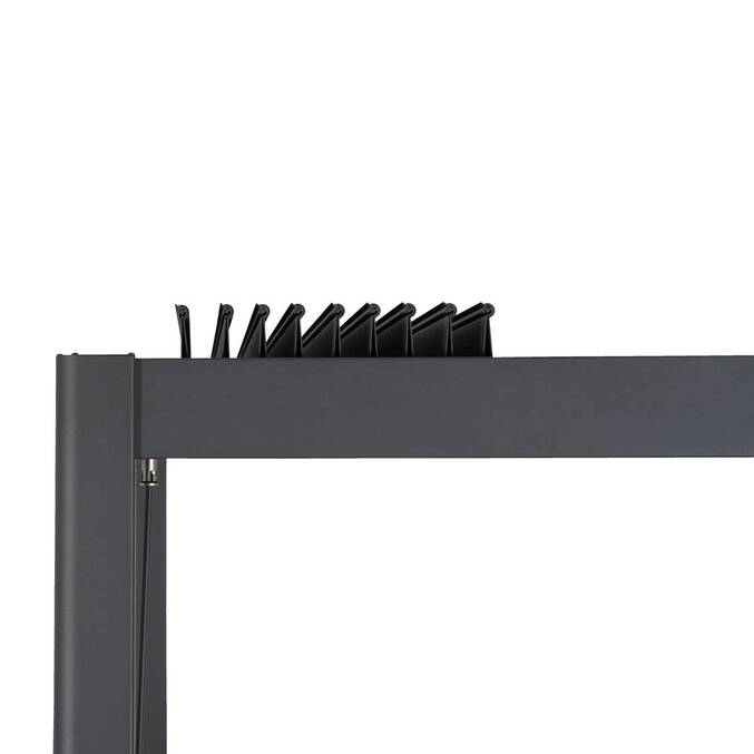Pergola bioclimatique rétractable EVORA Gris 4 x 3 m - Structure et lames doubles en aluminium3500