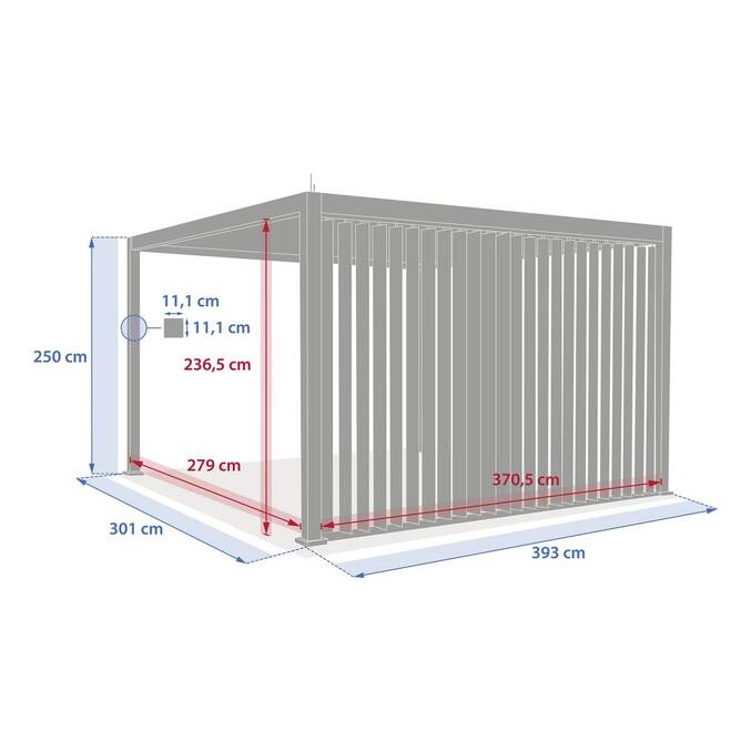Persienne verticale EVORA Graphite Pour EVORA Côté 4 m - 3,7 x 2,3 m - Aluminium traité époxy3500