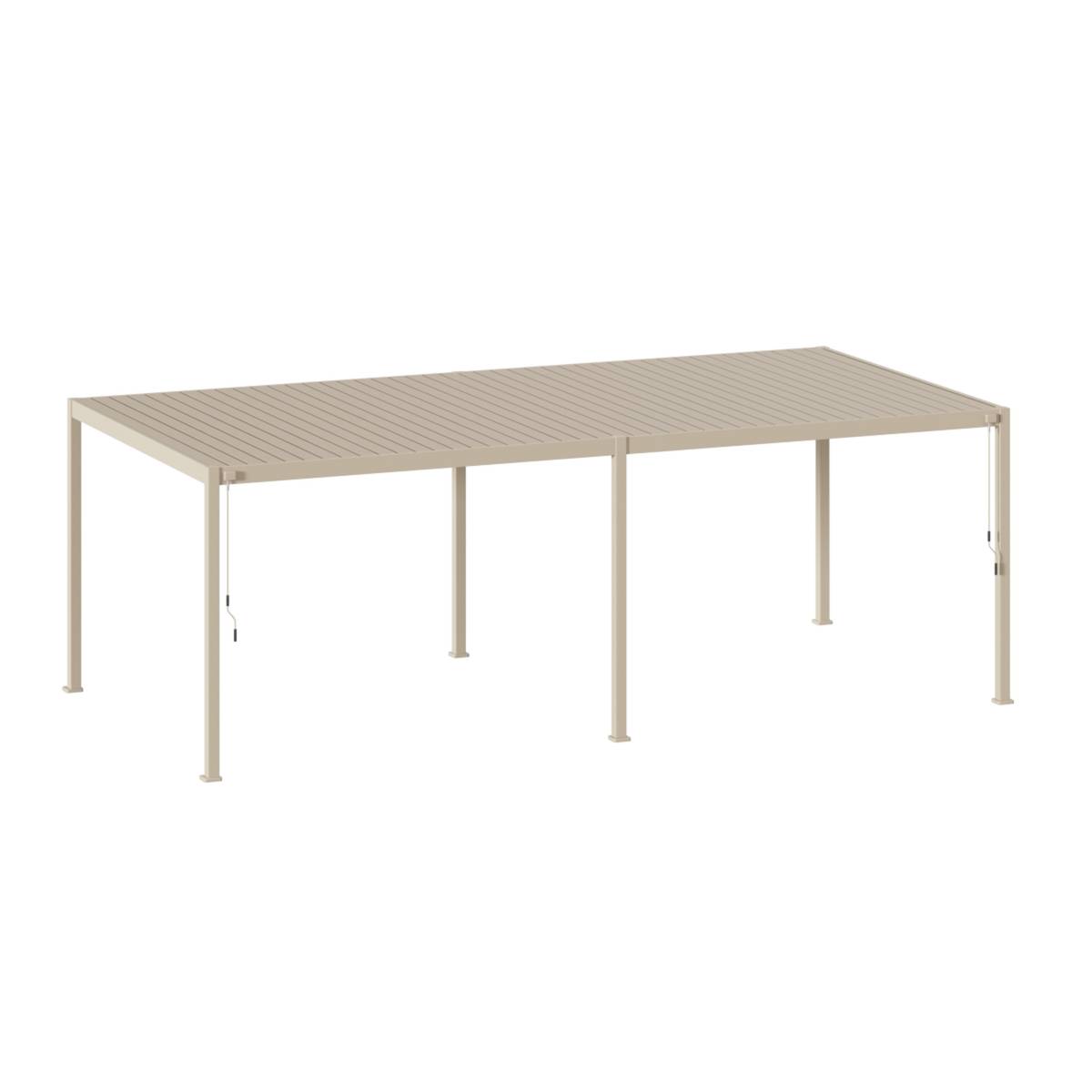 Pergola bioclimatique autoportante EVORA Argile 6 x 3 m - Structure et lames doubles en aluminium Argile