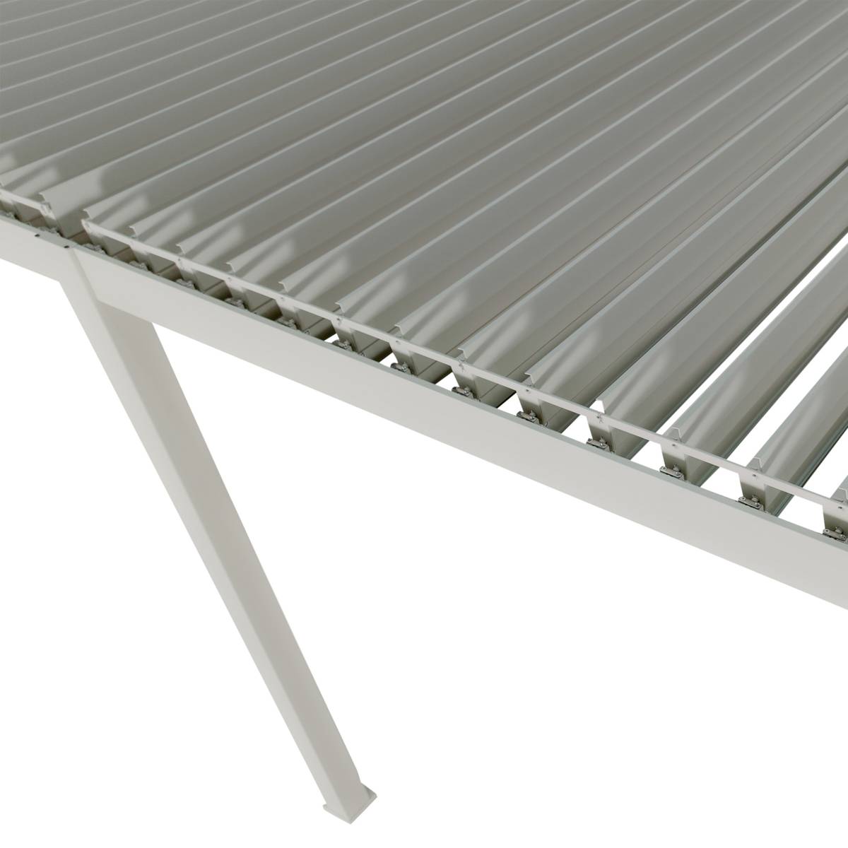 Pergola bioclimatique électrique EVORA Argile 6 x 3 m - Structure et lames doubles en aluminium Argile