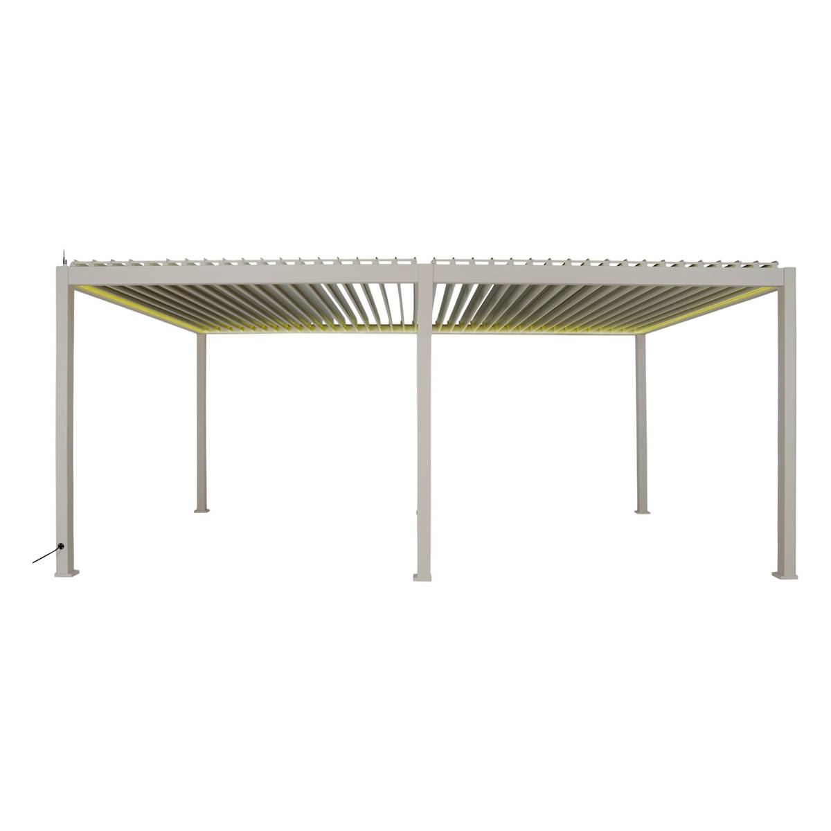 Pergola bioclimatique électrique EVORA Argile 6 x 3 m - Structure et lames doubles en aluminium Argile