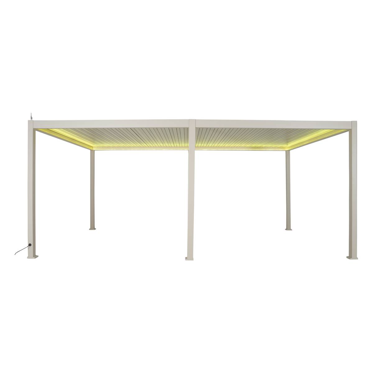 Pergola bioclimatique électrique EVORA Argile 6 x 3 m - Structure et lames doubles en aluminium Argile
