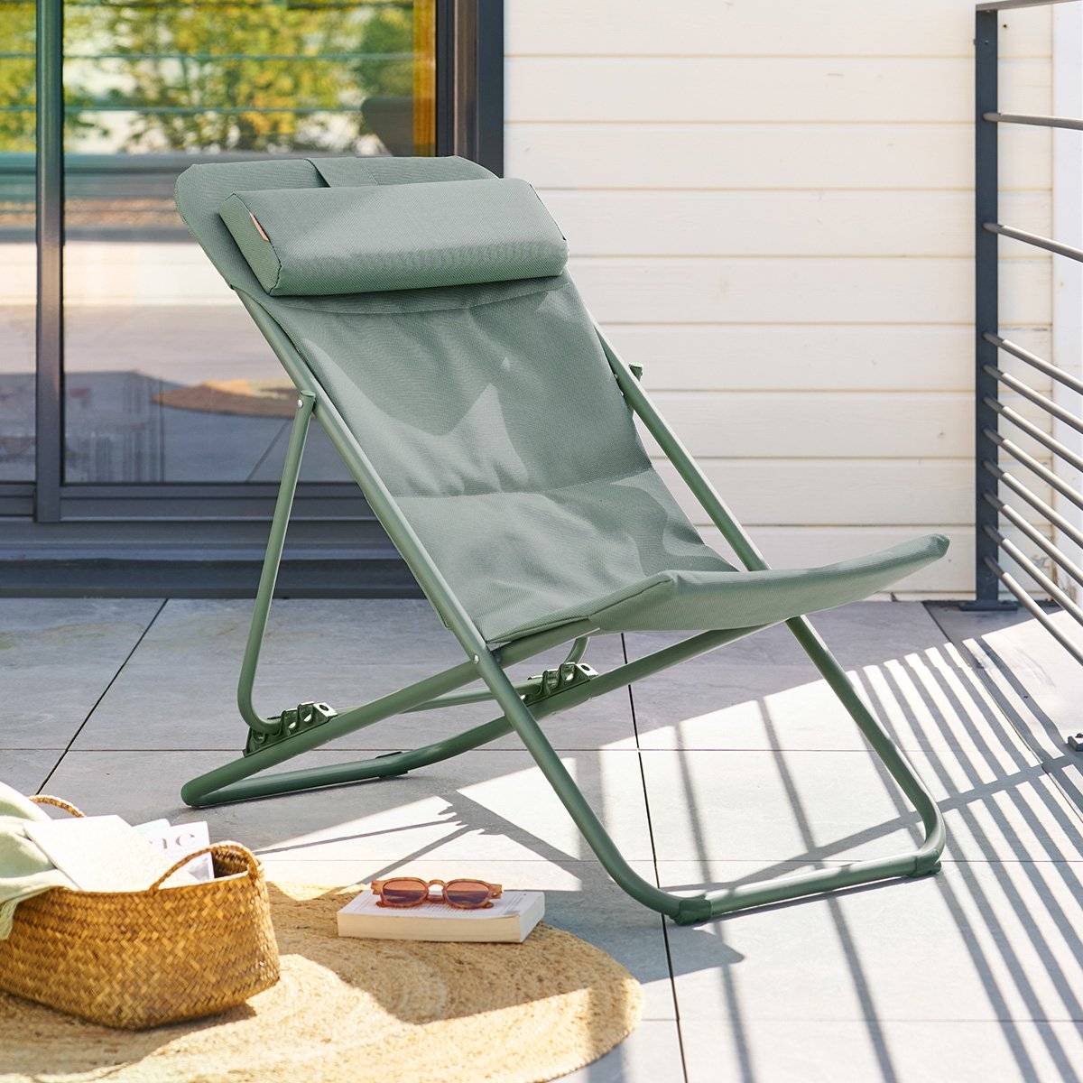 Chilienne de jardin empilable pliable MIRAEL Laurier 4 positions Laurier