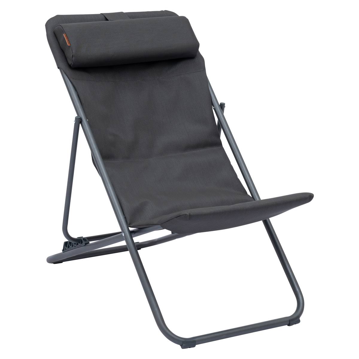 Chilienne de jardin empilable pliable MIRAEL Anthracite / Graphite 3 positions - Acier traité époxy, Traitement anti-rouille renforcé Anthracite / Graphite