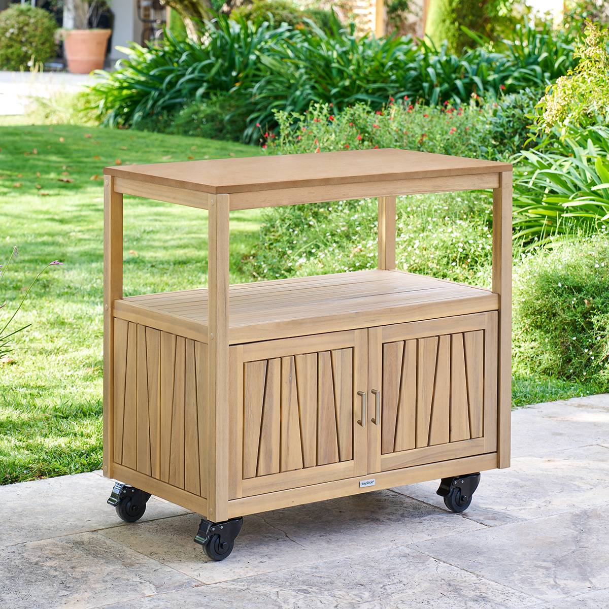 Module pour cuisine d'été LODGIA Beige 87 x 86 x 50 cm - Acier, Aluminium, Acacia certifié FSC® Acacia