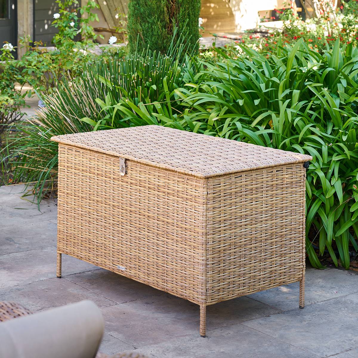 Coffre de rangement BAYANA Savana 300L - Acier, Résine tressée synthétique Savana