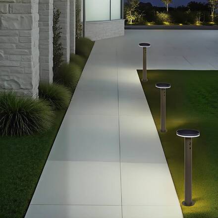 Potelet d'extérieur solaire DETEKT Graphite D.15,5 cm - Aluminium