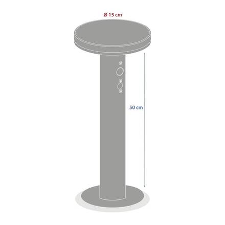 Potelet d'extérieur solaire DETEKT Graphite D.15,5 cm - Aluminium