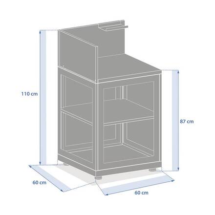 Module d'angle pour cuisine d'été OXYANA Graphite 110 x 60 x 60 cm - Acier galvanisé, Traitement antirouille renforcé