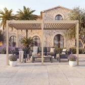 Pergola bioclimatique autoportante EVORA Argile 6 x 3 m - Structure et lames doubles en aluminium Argile