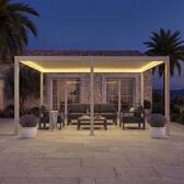 Pergola bioclimatique électrique EVORA Argile 6 x 3 m - Structure et lames doubles en aluminium Argile