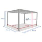 Pergola autoportante EVONIS Graphite 3 x 3 m - Structure en aluminium et lames en acier Graphite